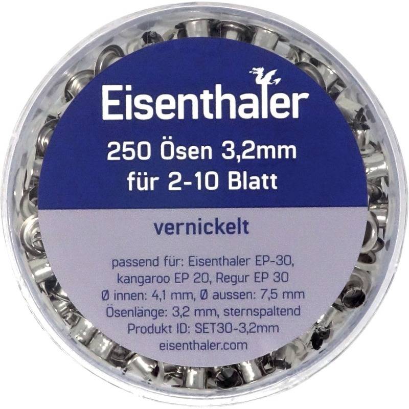 Eisenthaler Ösen SET30-3.2mm, für 2 ? 10 Blatt, vernickelt, vernickelt