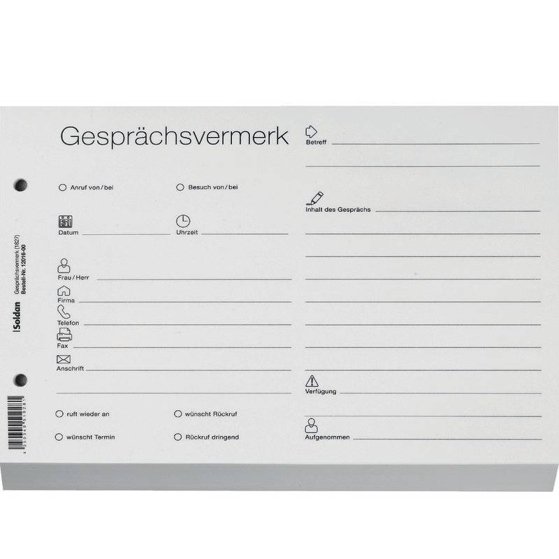 SoldanPlus Gesprächsvermerk BASIC, DIN A5, quer, weiß