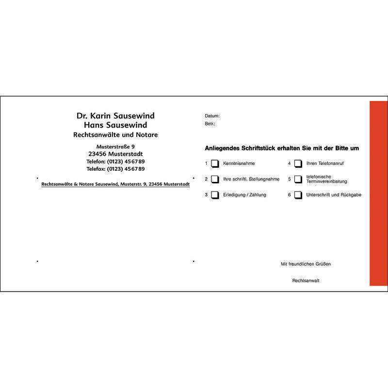 SoldanPlus Übersendungszettel, Grußformel "Rechtsanwalt"