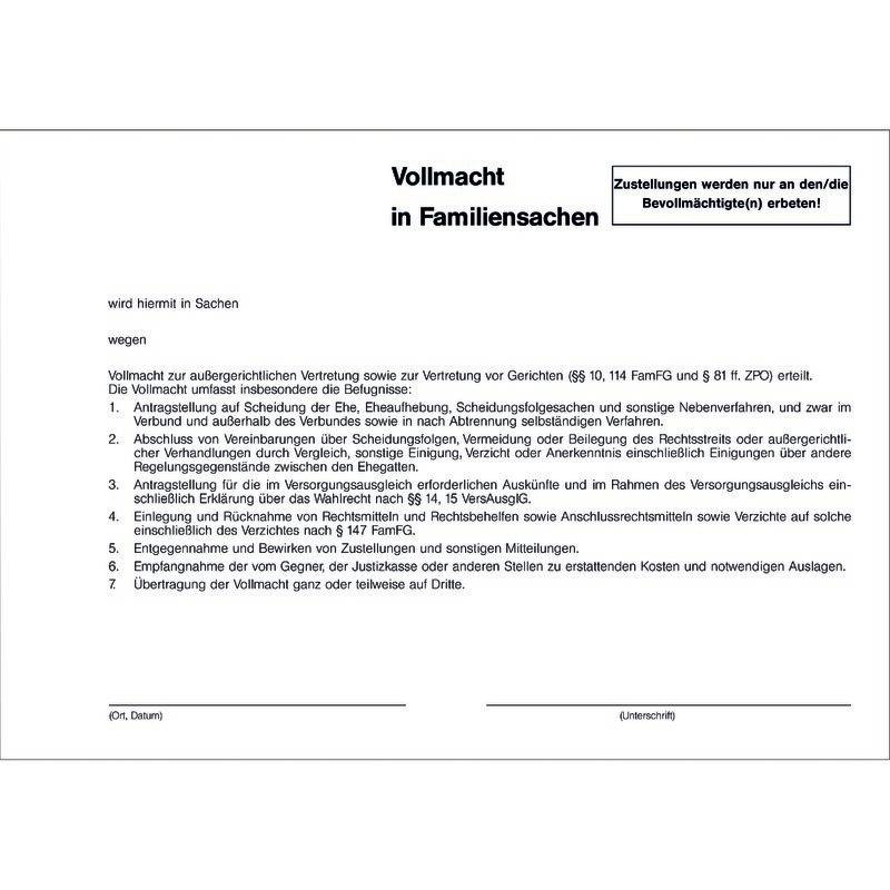 SoldanPlus Vollmacht in Familiensachen