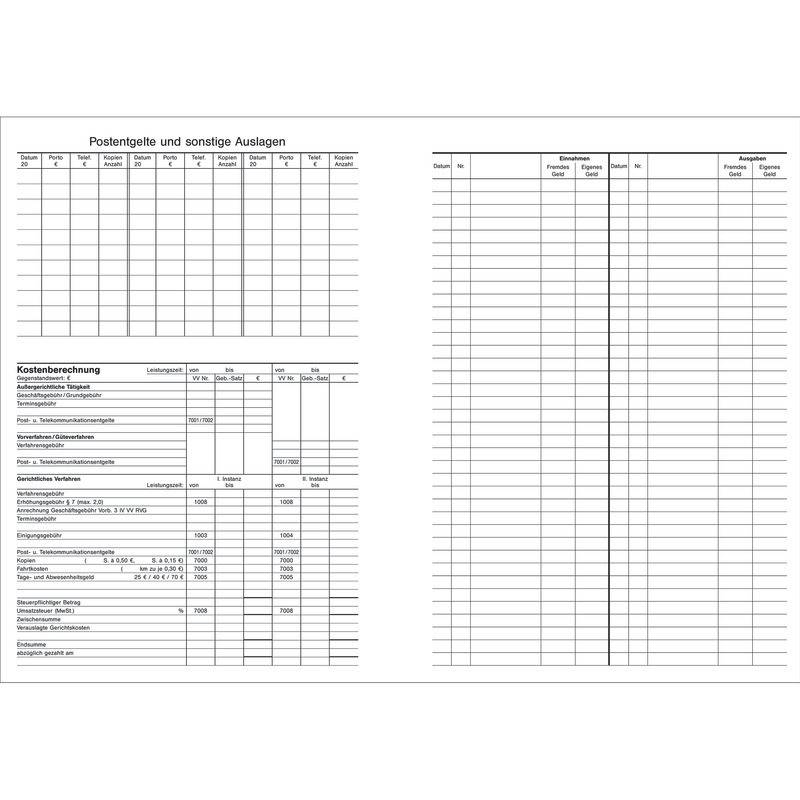 AdvoBedarf Handaktenbogen, Bücherschreibpapier, weiß, weiß