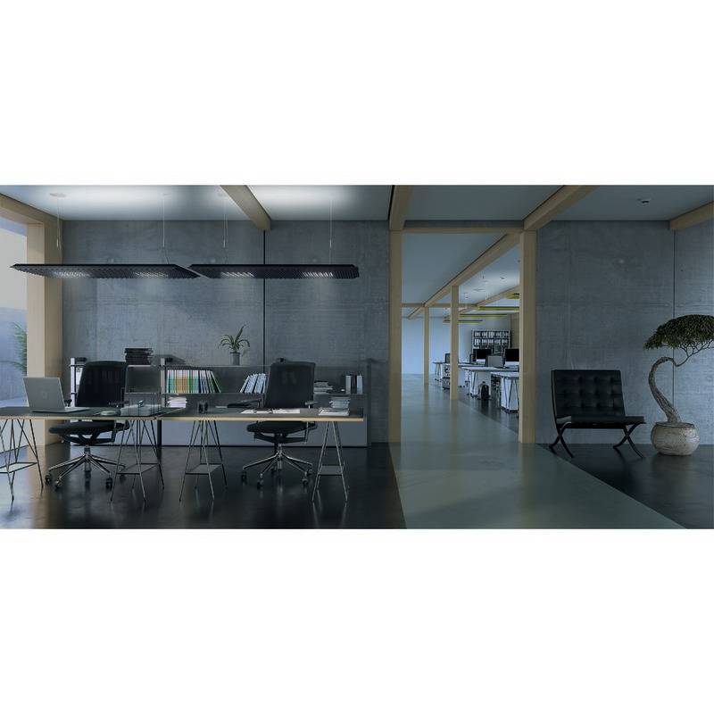 Artemide LED Akustik-Pendelleuchte Eggboard Matrix , 1.600 x 800 mm, anthrazit