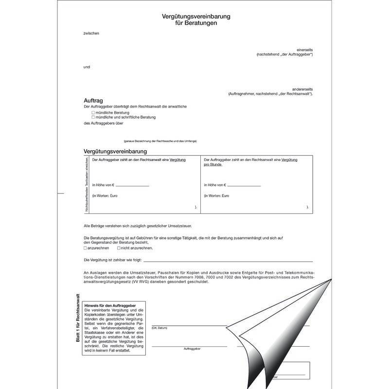 SoldanPlus Vergütungsvereinbarung für Beratungen