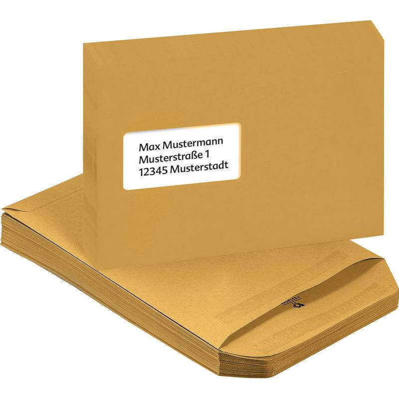 SoldanPlus Versandtasche DIN C5, selbstklebend, braun, mit Fenster, Pack: 500 St