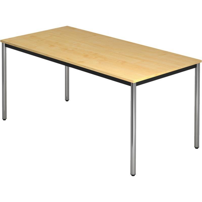 HAMMERBACHER Besprechungstische, rechteckig, 1.600 x 800 mm, Gestell verchromt, Ahorn-Dekor