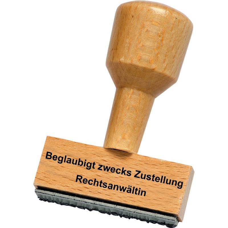 SoldanPlus Holzstempel "Beglaubigt zwecks Zustellung - Rechtsanwältin"
