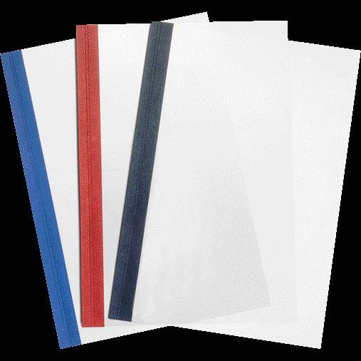 SoldanPlus Transparente Vorderdeckel mit farbiger Kartonleiste in Lederstruktur, tiefblau