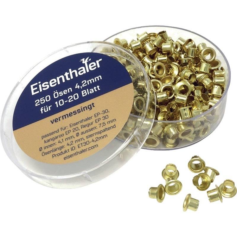 Eisenthaler Ösen ET30-4.2mm, für 10 ? 20 Blatt, vermessingt, vermessingt