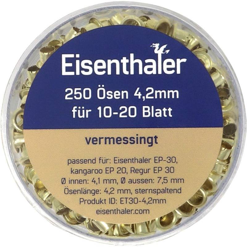 Eisenthaler Ösen ET30-4.2mm, für 10 ? 20 Blatt, vermessingt, vermessingt