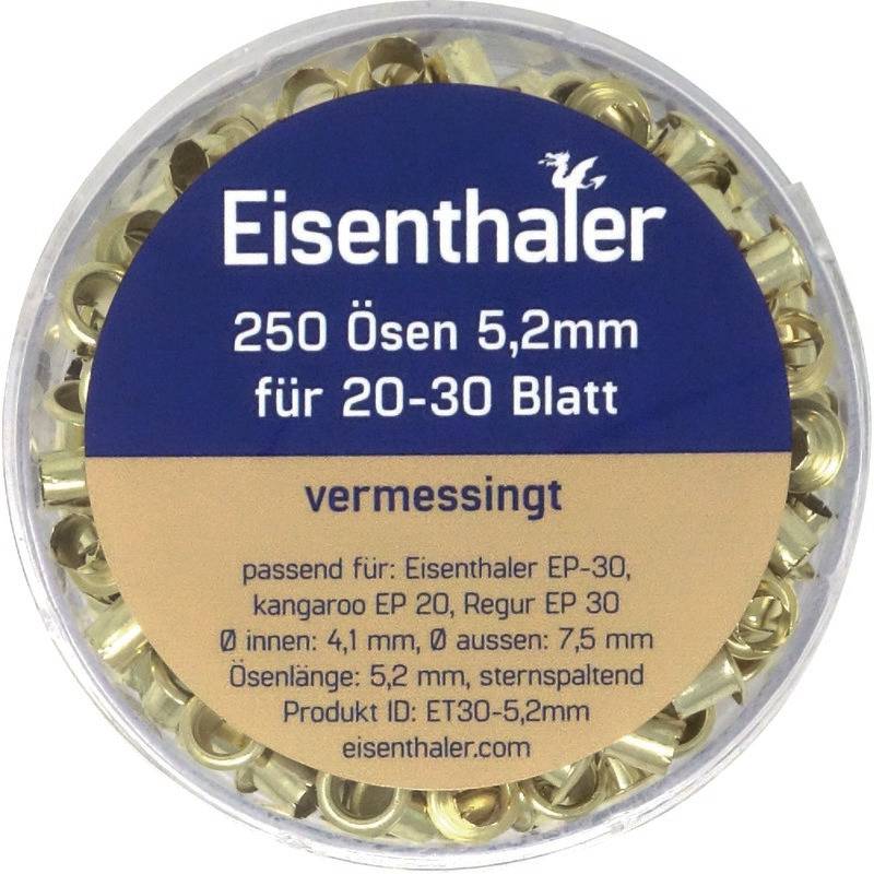 Eisenthaler Ösen ET30-5.2mm, für 20 ? 30 Blatt, vermessingt, vermessingt