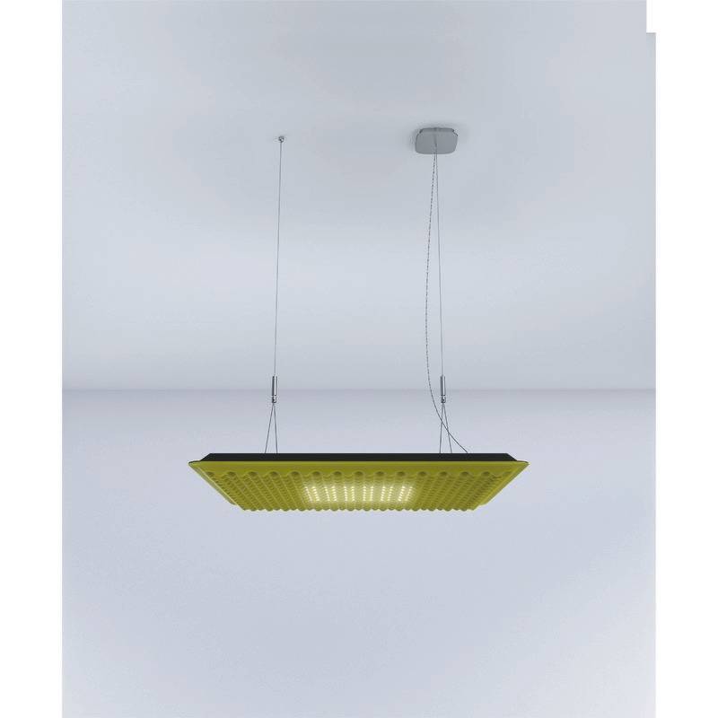 Artemide LED Akustik-Pendelleuchte Eggboard Matrix, 800 x 800 mm, grün
