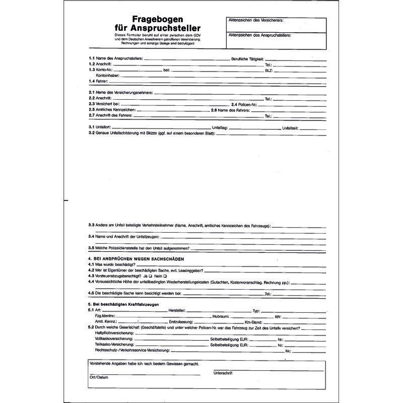 SoldanPlus Fragebogen für Anspruchsteller
