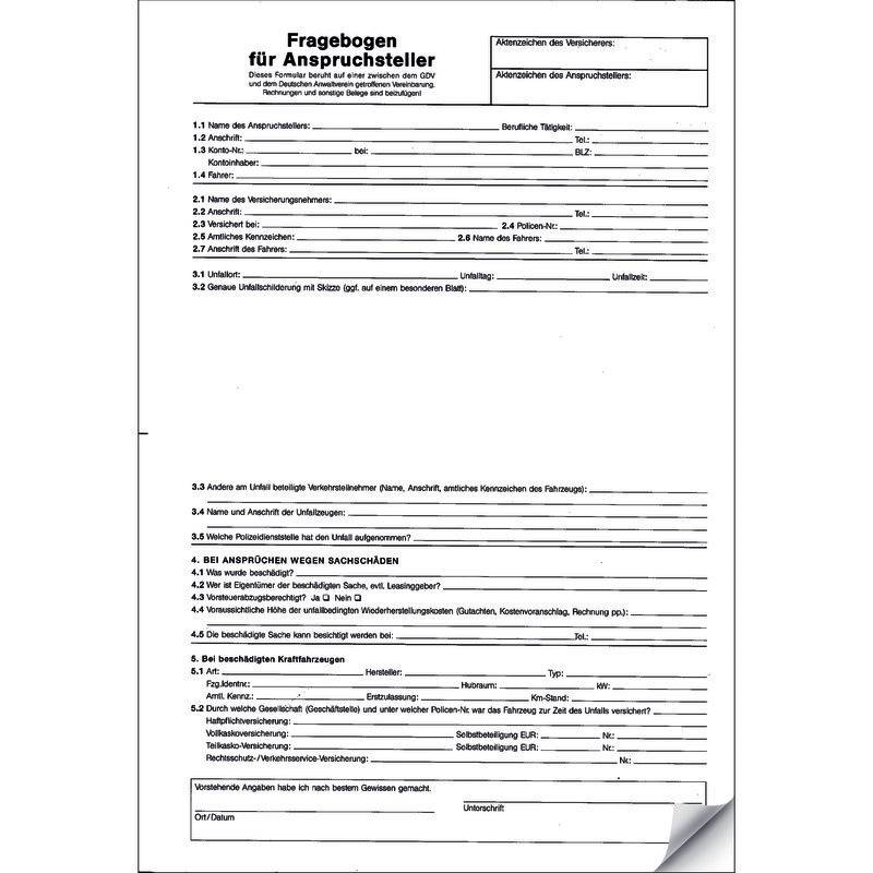 SoldanPlus Fragebogen für Anspruchsteller
