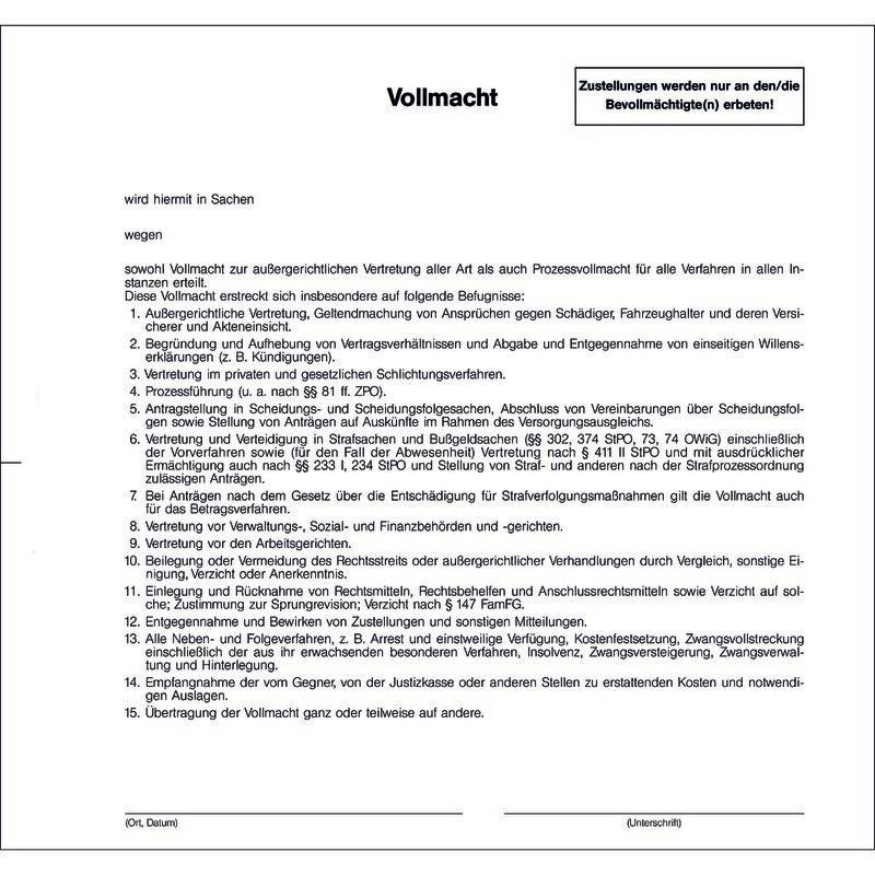 SoldanPlus Ausführliche Einheitsvollmacht