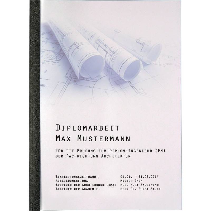 SoldanPlus Thermo-Bindemappen BASIC, Lederstruktur/PVC-Deckel, Rückenbreite 1,5, schwarz