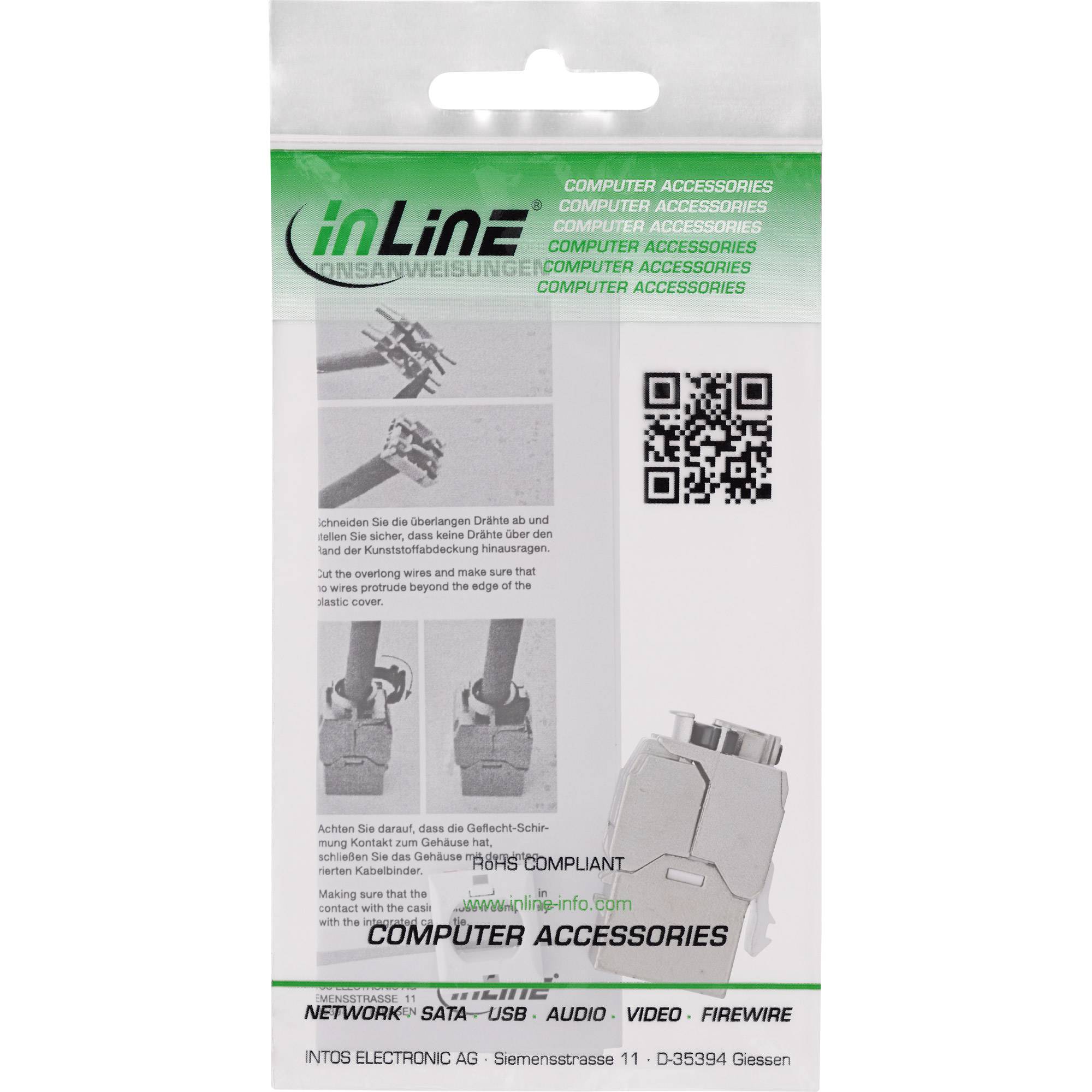 InLine® Keystone RJ45 Buchse Slim, SNAP-In, Cat.6A, integrierter Keystones