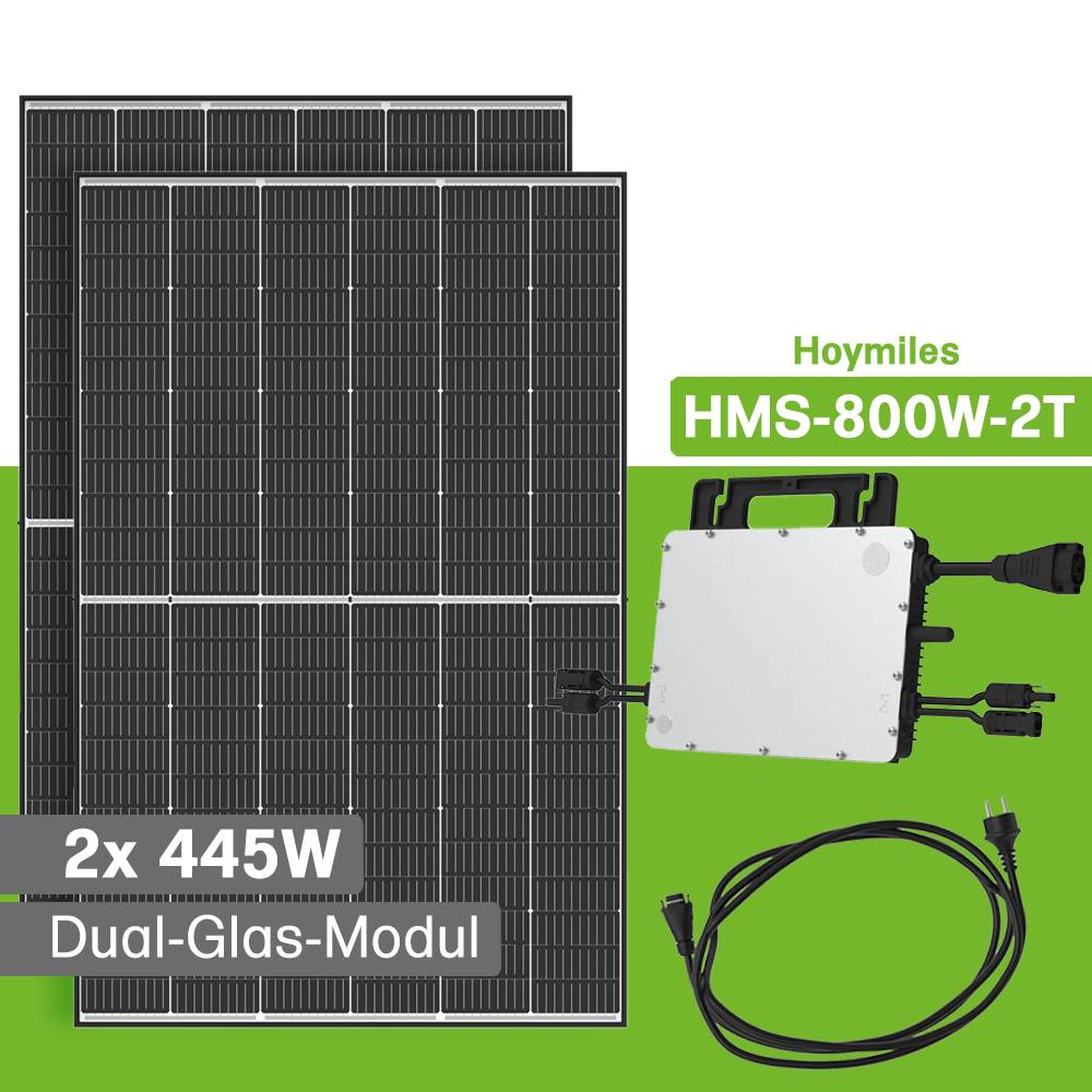 890W Balkonkraftwerk Hoymiles HMS-800W-2T 445W Trina Solar Module