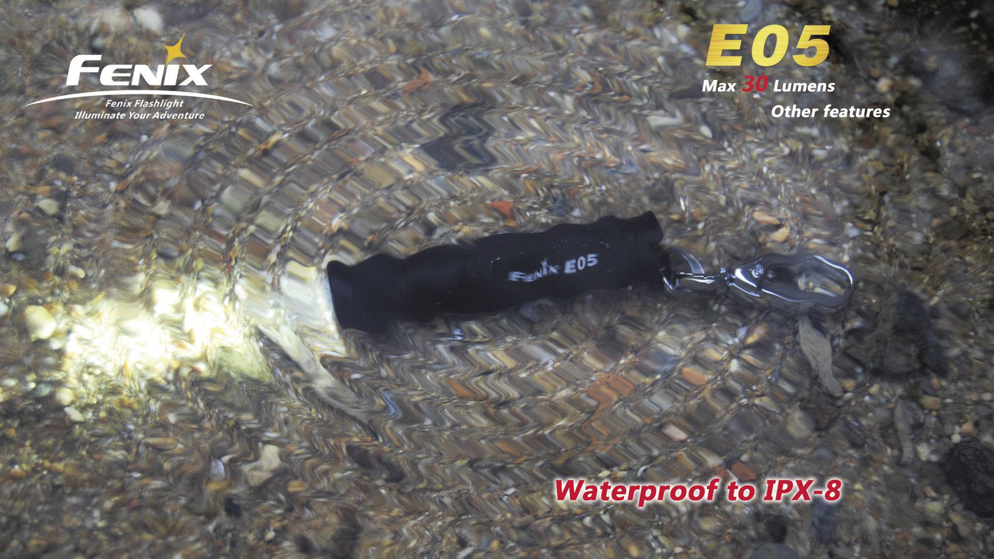 Fenix Light E05 LED Mini-Taschenlampe mit Schlüsselanhänger batteriebetrieben 85lm 3h 22g