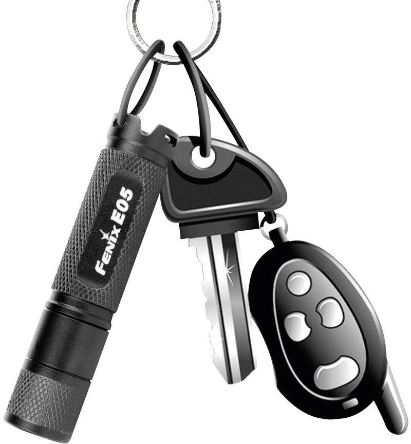 Fenix Light E05 LED Mini-Taschenlampe mit Schlüsselanhänger batteriebetrieben 85lm 3h 22g