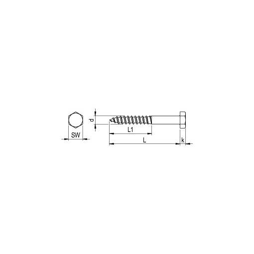 REISSER Holzschraube mit Sechskantkopf DIN 571 Stahl verzinkt 10,0 x 160 - 25 Stück