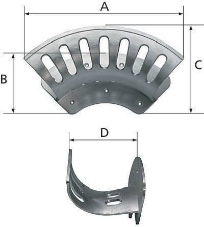 Schlauchhalter SH 113986 Ausführung SH04 maxi A 389mm B 174mm C 180mm D 188mm max. Schlauchaufnahmemenge bei NW 26, 35 -