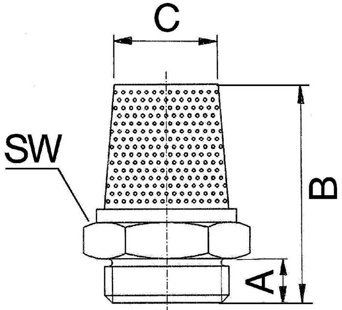 Sinterbonce-SchalldämpferMessing, AG G3/8", SW 19 RIEGLER