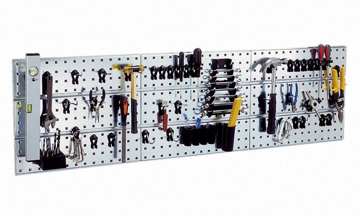 raaco 109659 Werkzeughaken Lochpaneel x 3 + 44 Clips (B x H x T) 1560 x 440 x 11 mm 1 St.