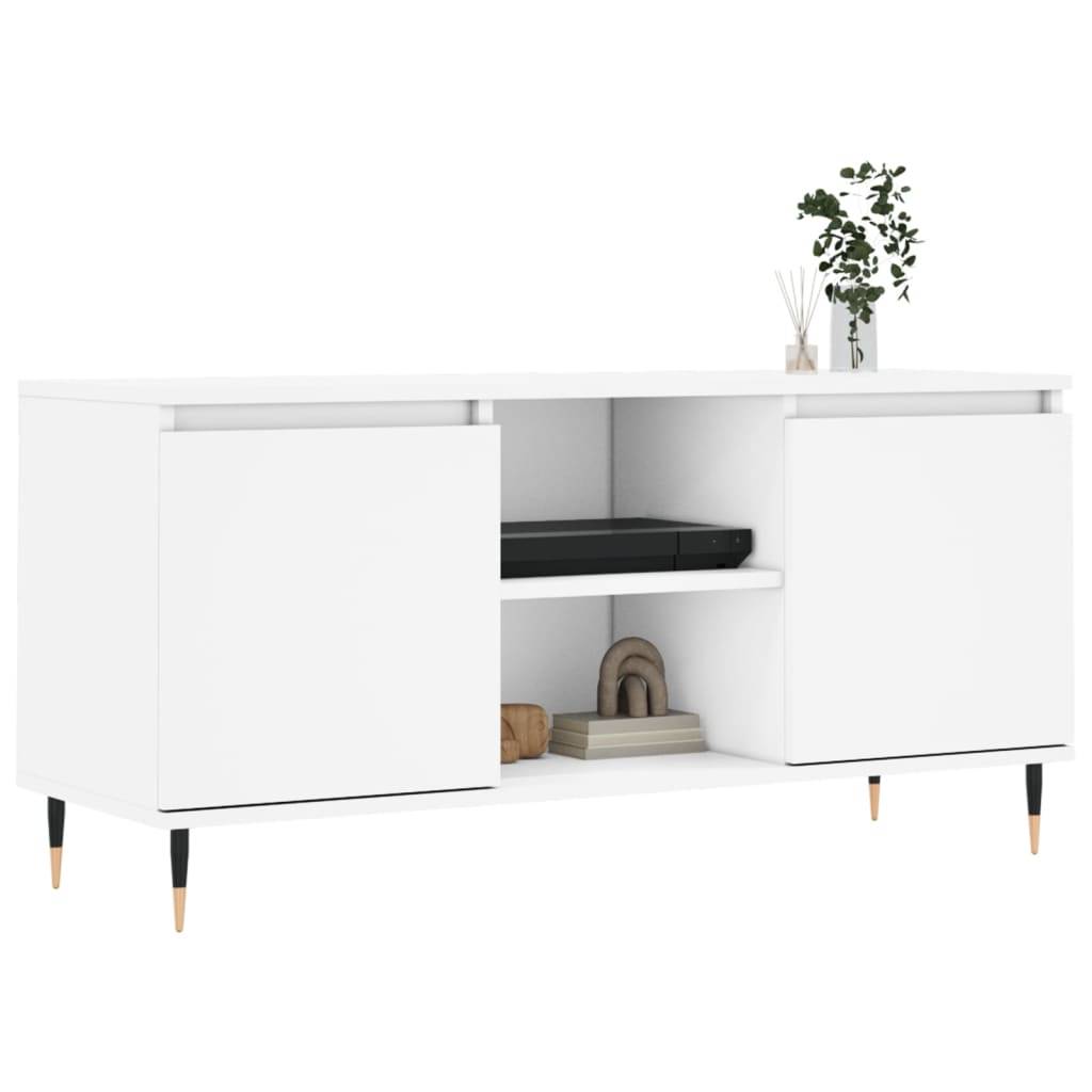 vidaXL TV-Schrank Weiß 104x35x50 cm Holzwerkstoff