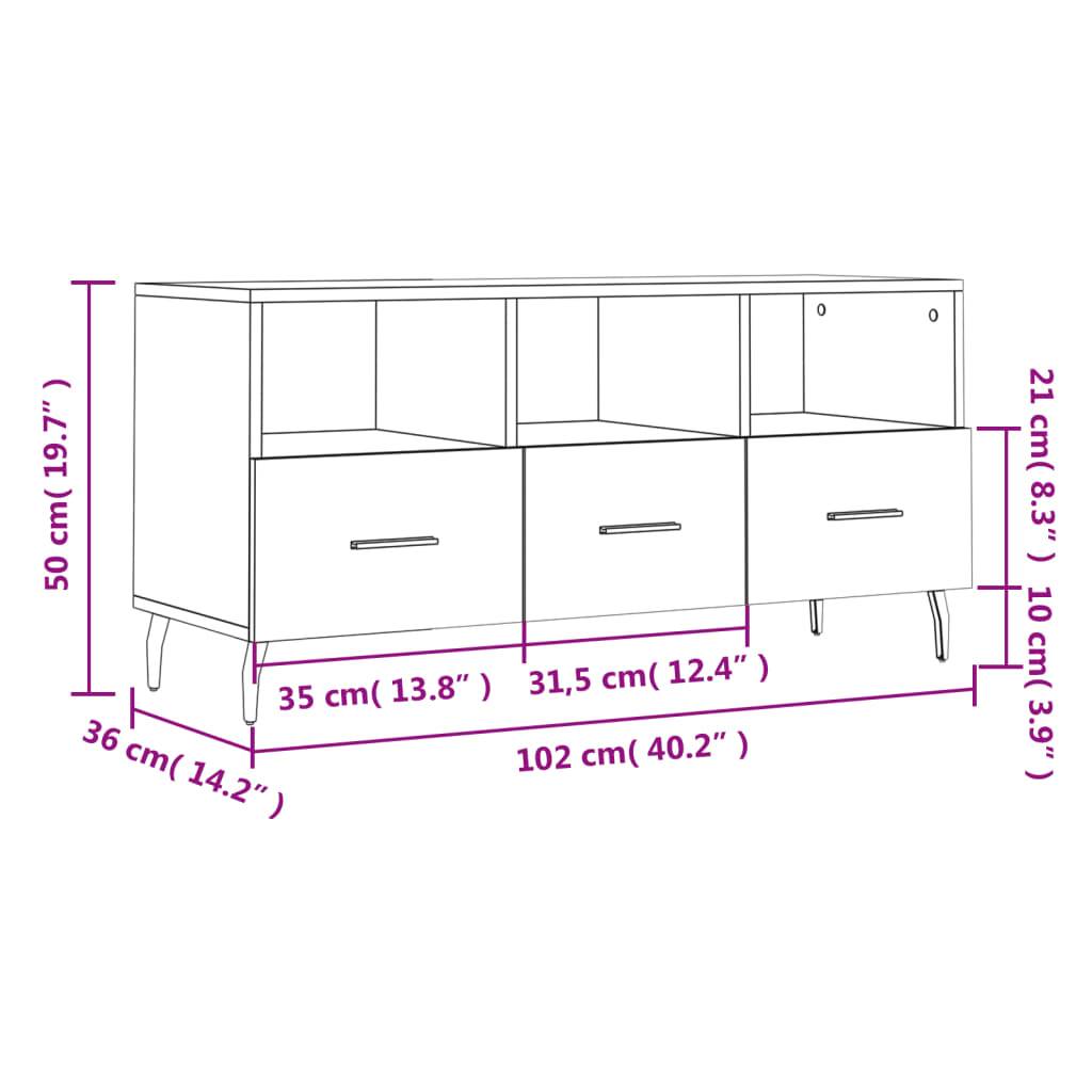 vidaXL TV-Schrank Weiß 102x36x50 cm Holzwerkstoff