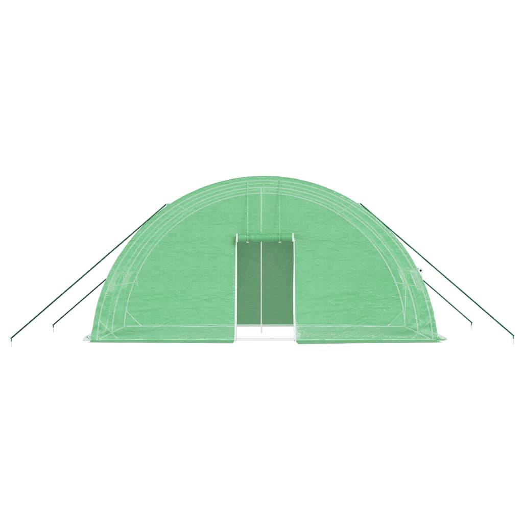 vidaXL Gewächshaus mit Stahlrahmen Grün 12 m² 6x2x2,85 m