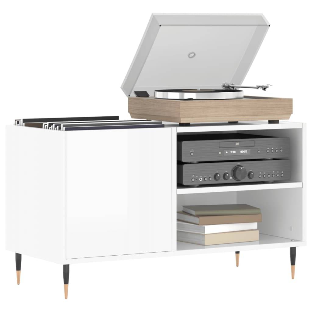 vidaXL Plattenschrank Hochglanz-Weiß 85x38x48 cm Holzwerkstoff