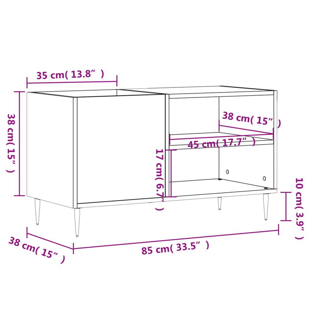 vidaXL Plattenschrank Hochglanz-Weiß 85x38x48 cm Holzwerkstoff