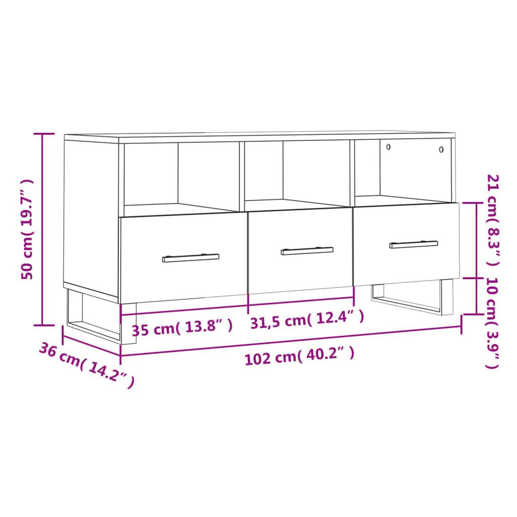 vidaXL TV-Schrank Betongrau 102x36x50 cm Holzwerkstoff