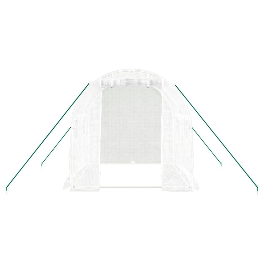 vidaXL Gewächshaus mit Stahlrahmen Weiß 4 m² 2x2x2 m