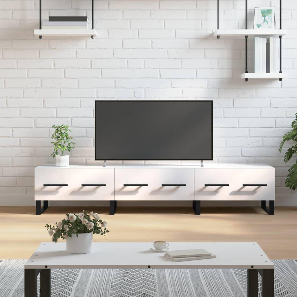 vidaXL TV-Schrank Hochglanz-Weiß 150x36x30 cm Holzwerkstoff