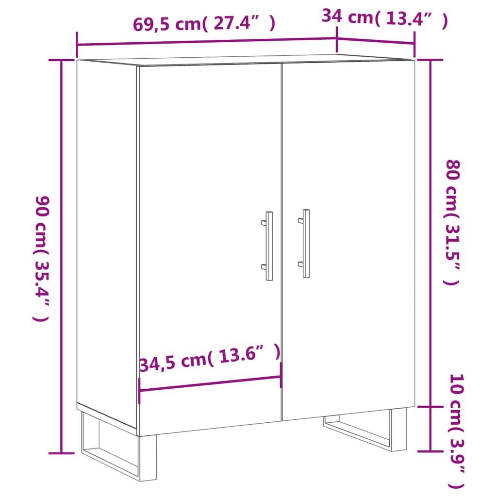 vidaXL Sideboard Weiß 69,5x34x90 cm Holzwerkstoff