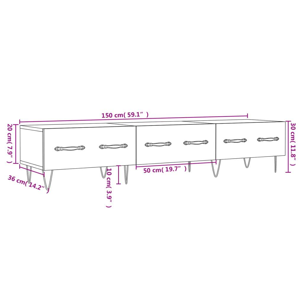 vidaXL TV-Schrank Weiß 150x36x30 cm Holzwerkstoff