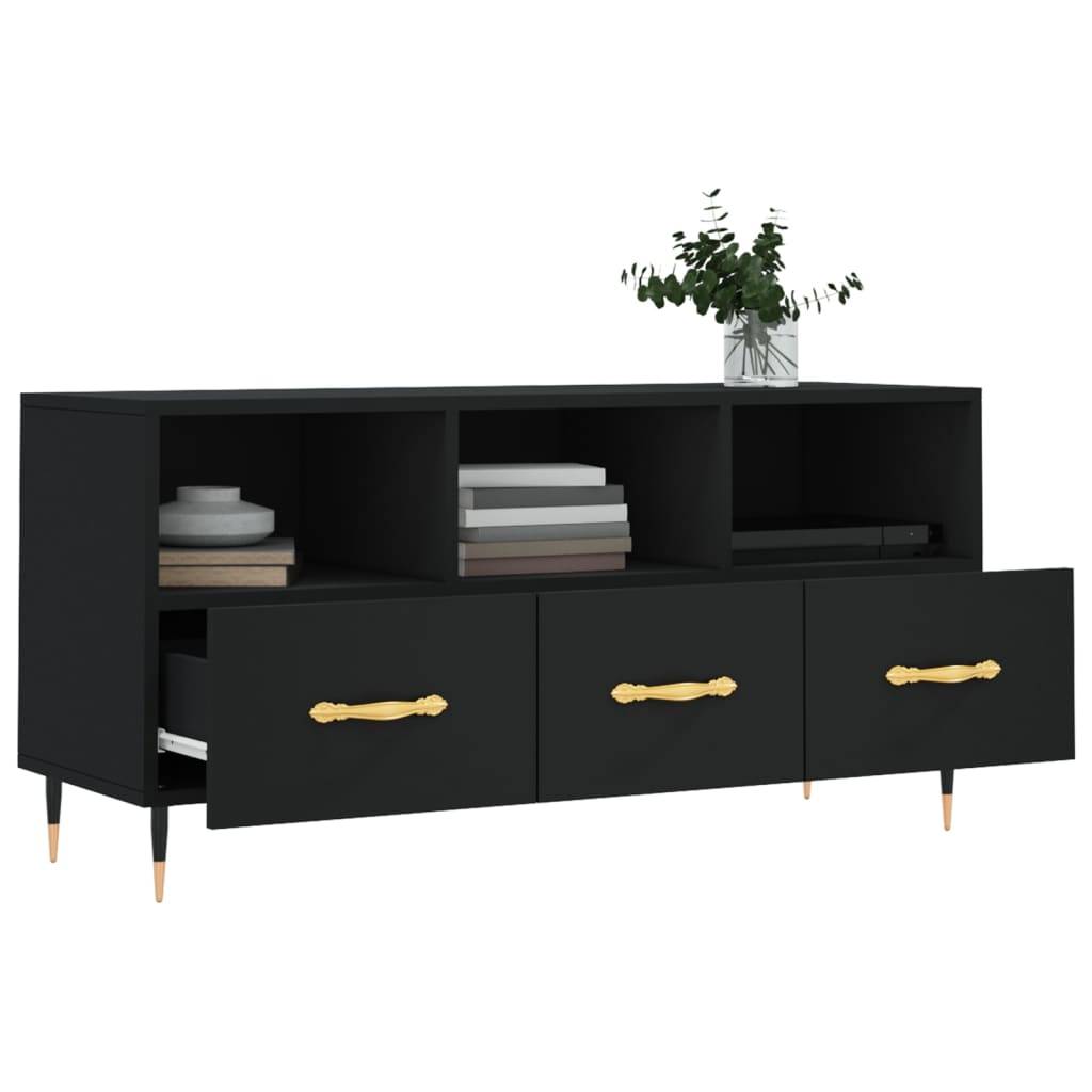 vidaXL TV-Schrank Schwarz 102x36x50 cm Holzwerkstoff