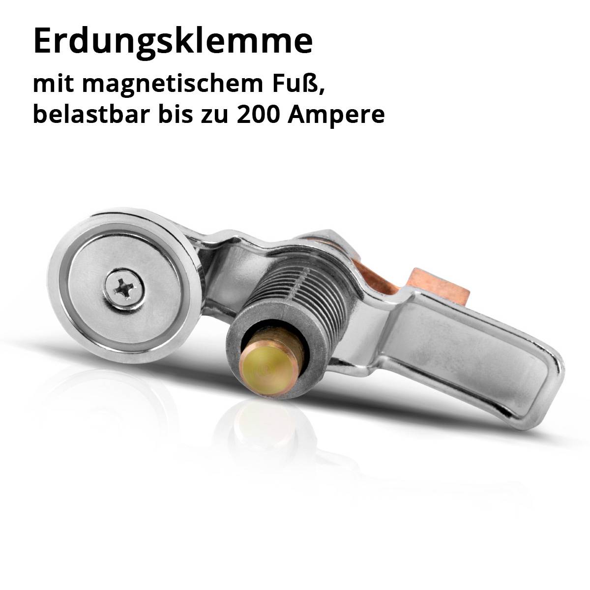STAHLWERK Magnetische Masseklemme und Erdungsklemme EC-200 ST belastbar bis 200A