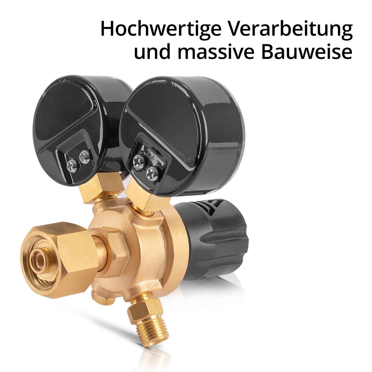 STAHLWERK Mini Druckminderer Druckregler 200 Bar für Argon CO2 Mix
