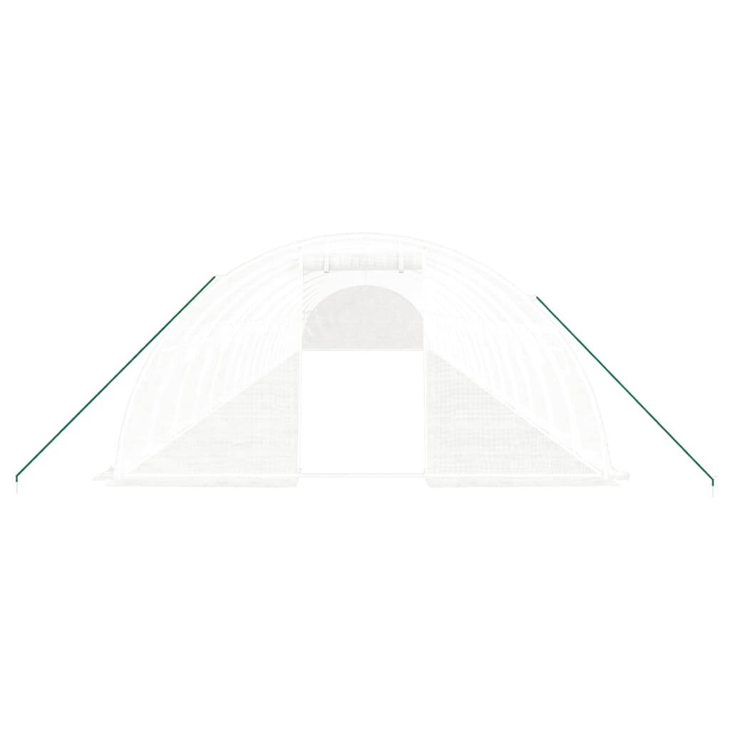 vidaXL Gewächshaus mit Stahlrahmen Weiß 72 m² 18x4x2 m