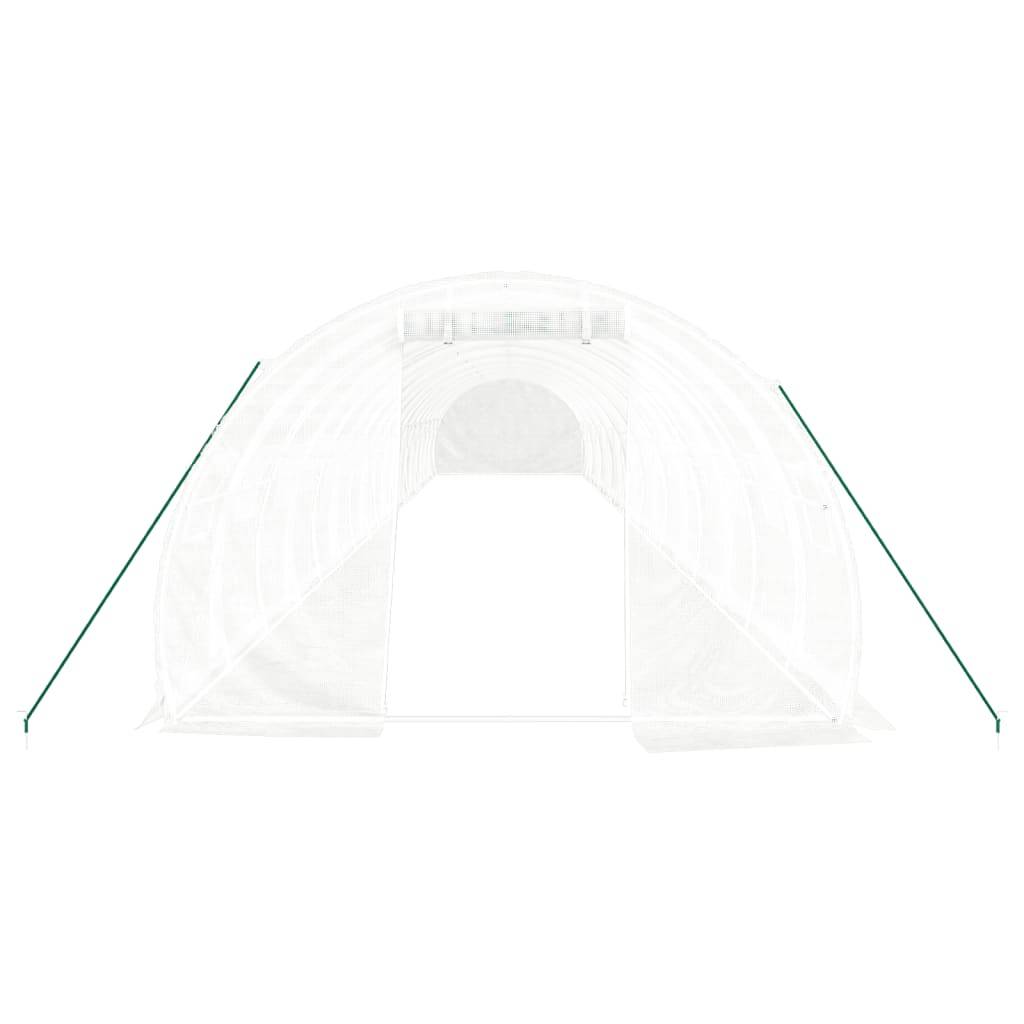 vidaXL Gewächshaus mit Stahlrahmen Weiß 54 m² 18x3x2 m