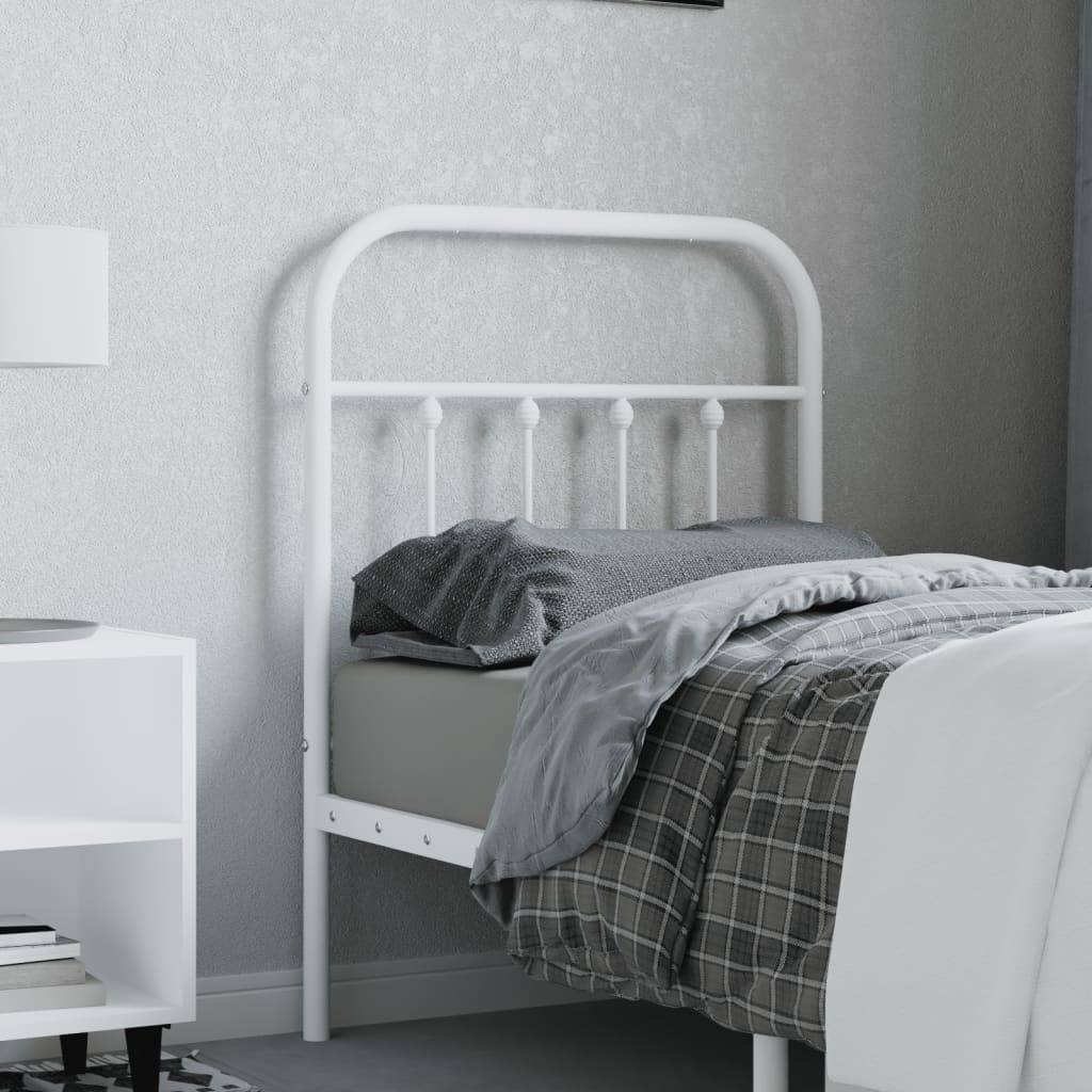 vidaXL Kopfteil Metall Weiß 75 cm
