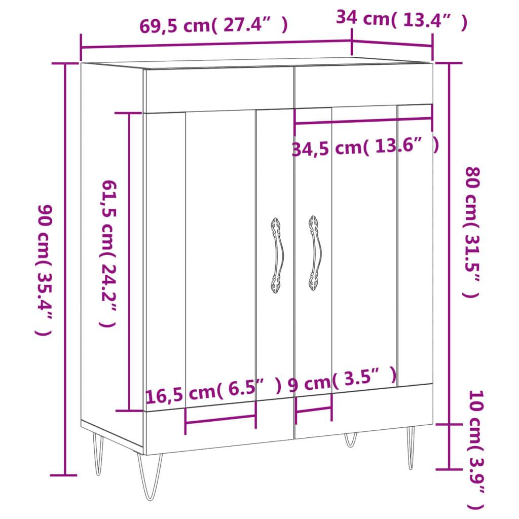 vidaXL Sideboard Weiß 69,5x34x90 cm Holzwerkstoff