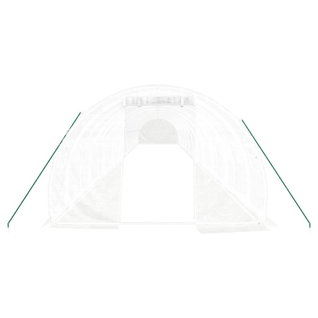 vidaXL Gewächshaus mit Stahlrahmen Weiß 66 m² 22x3x2 m