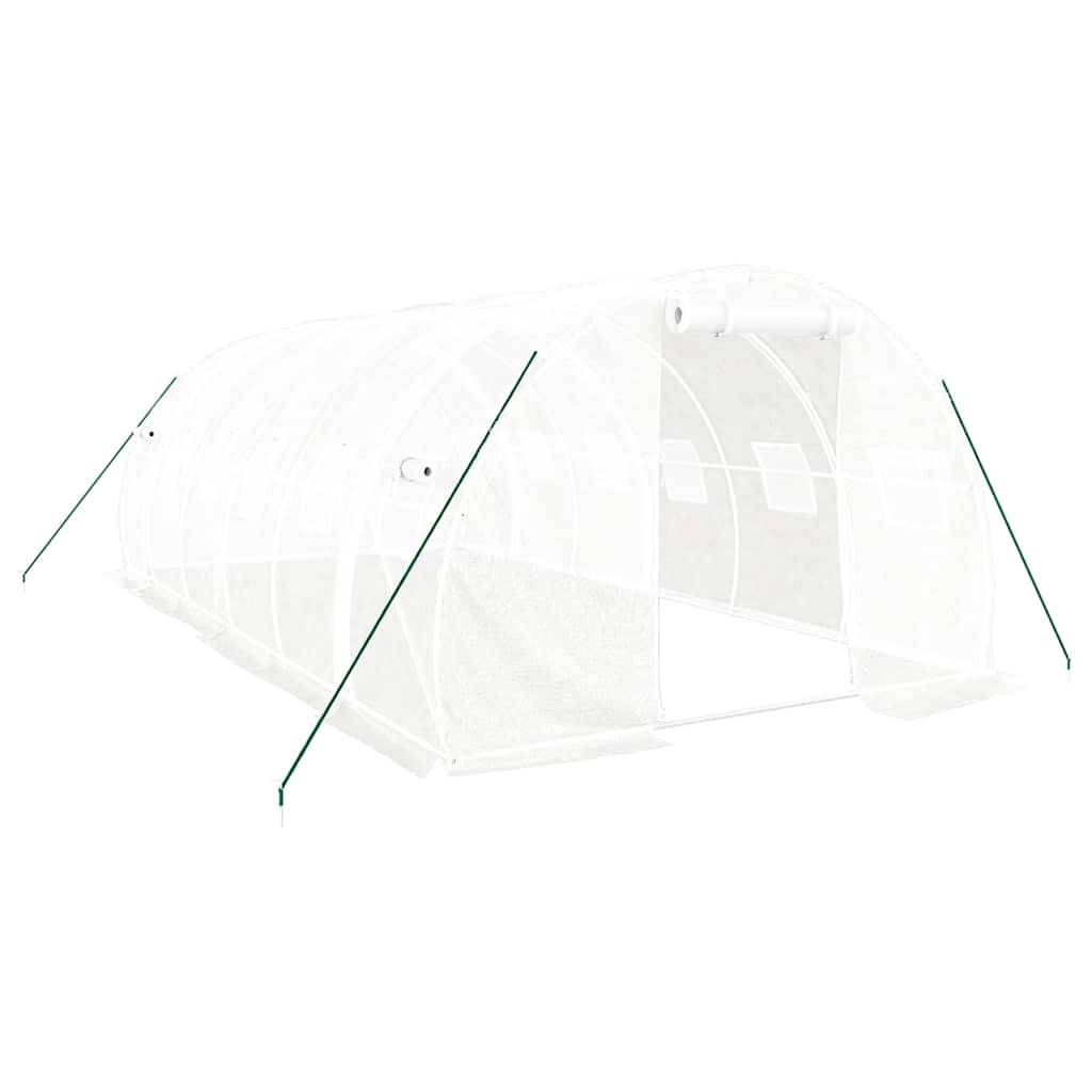 vidaXL Gewächshaus mit Stahlrahmen Weiß 18 m² 6x3x2 m