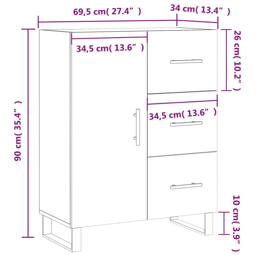 vidaXL Sideboard Betongrau 69,5x34x90 cm Holzwerkstoff