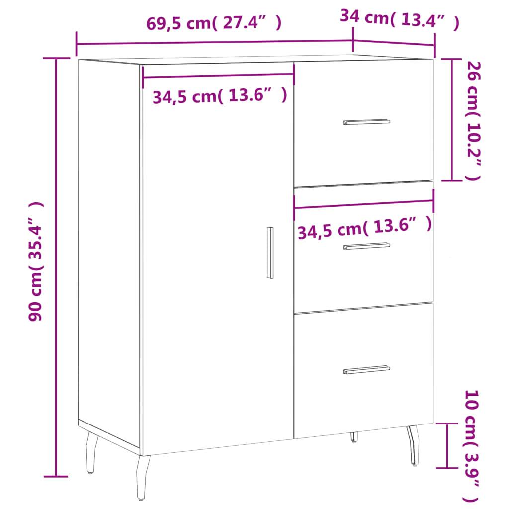 vidaXL Sideboard Betongrau 69,5x34x90 cm Holzwerkstoff