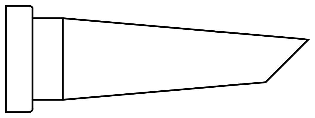 Lötspitze LT-BB45, Rundform abgeschrägt 45°, D: 2,4 mm
