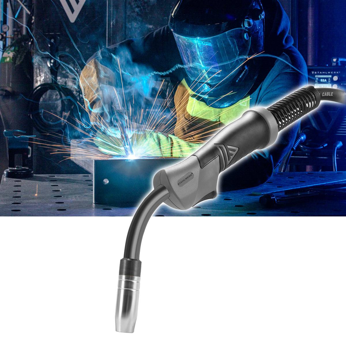 STAHLWERK Schweißbrenner AK15 MB15 3 m Schlauchpaket für MIG MAG Schweißgeräte